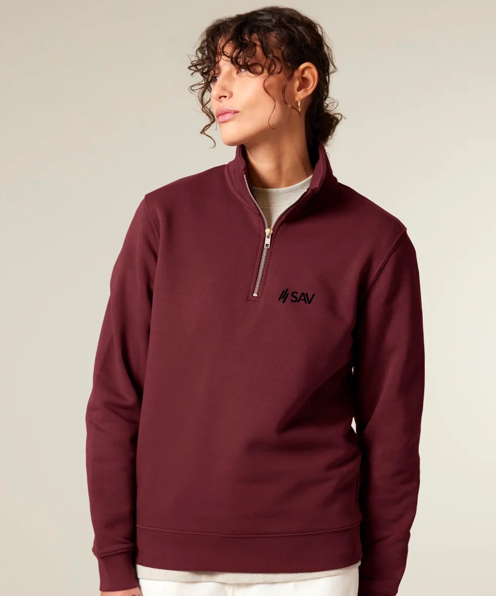 Zipper kaiserburgund   bestickt