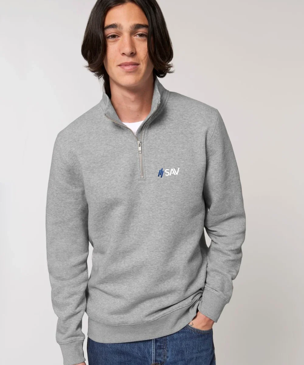 Zipper modegrau  bestickt