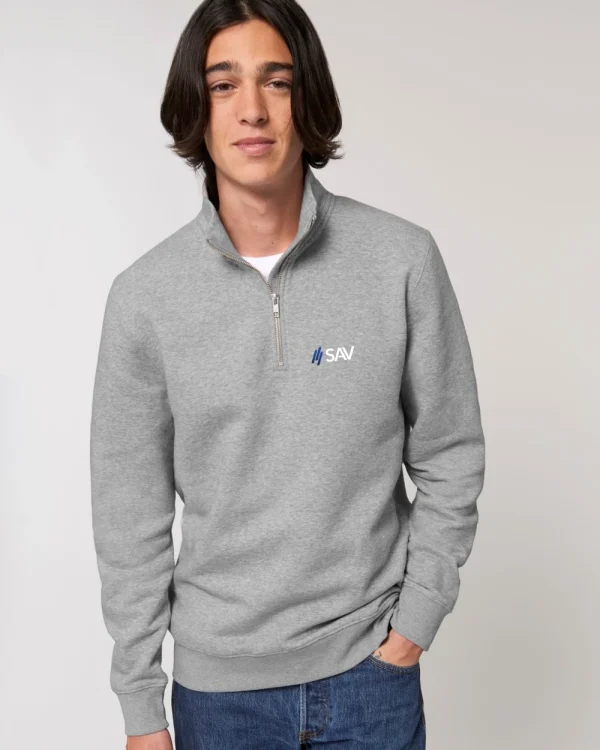 Zipper modegrau </br> bestickt