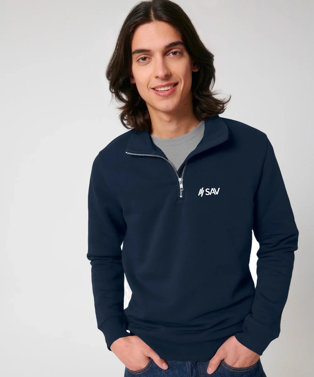 Zipper navyblau  bestickt