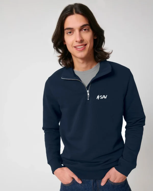 Zipper navyblau </br> bestickt