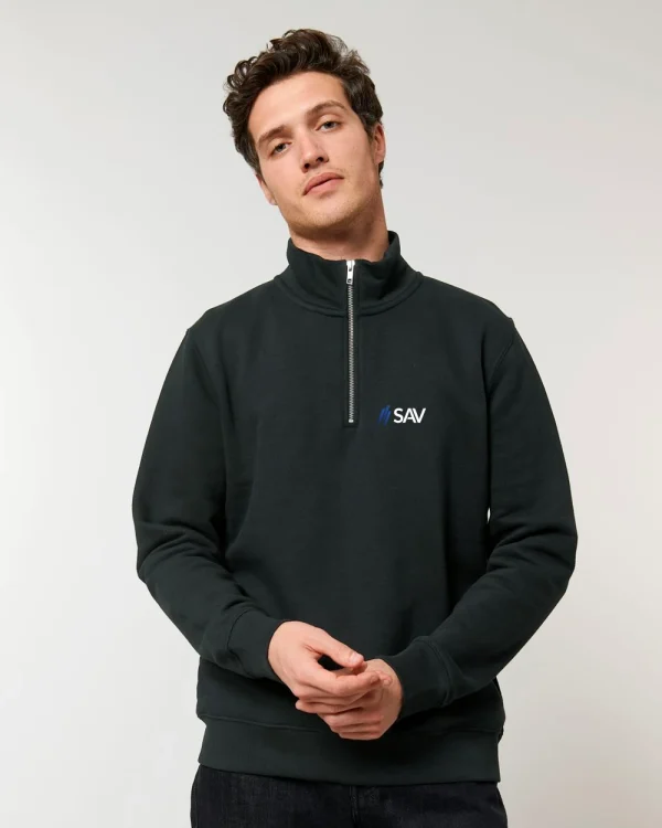 Zipper milanoschwarz </br> bestickt