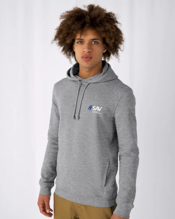 Hoodie modegrau </br> bestickt
