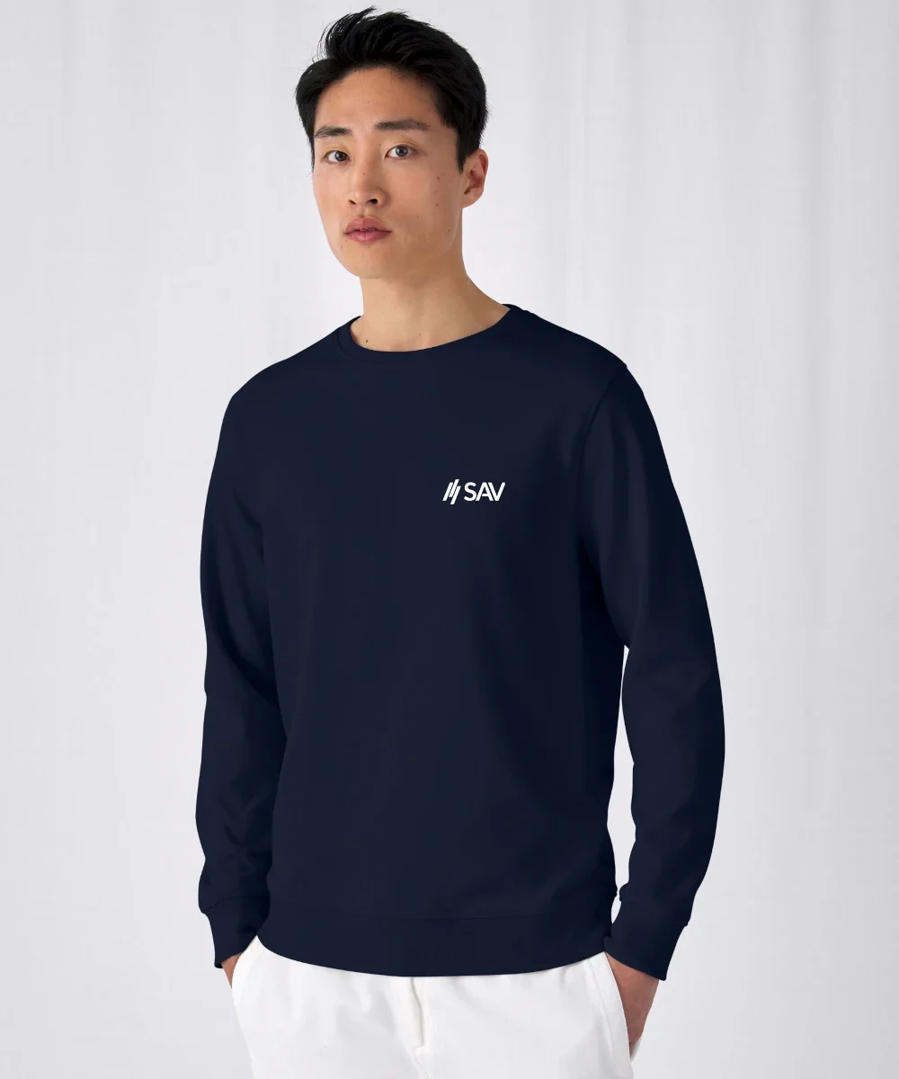 Sweater navyblau  bestickt