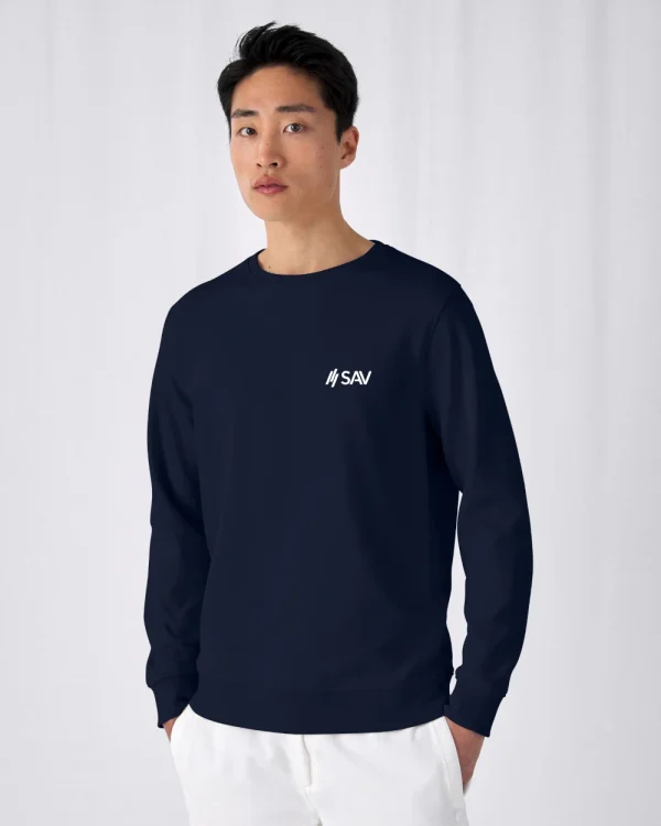 Sweater navyblau </br> bestickt